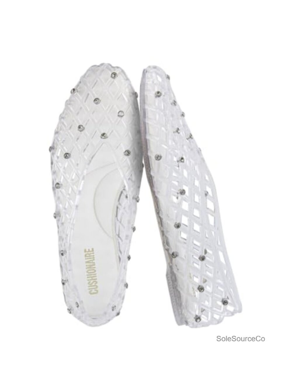 Ballet Jelly Flats with Crystal Details Closed-Toe Slip-On Water Resistant